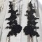1 Pair Black Beaded Lace Flower Applique for Dresses and Costume Making Mirror Design Patch
